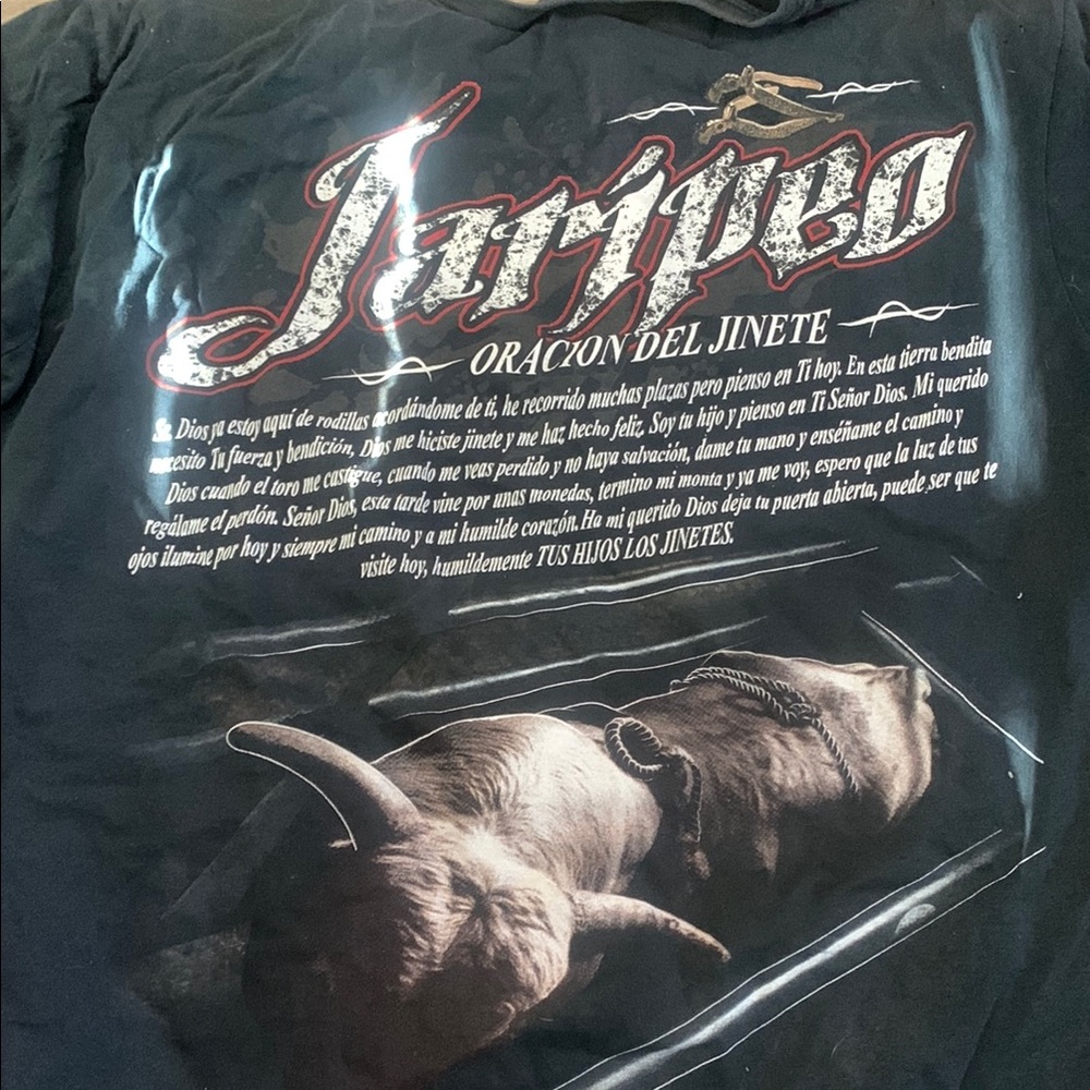 Spanish prayer bull rider Graphic Bull Riding T-Shirt some holes 🕳️